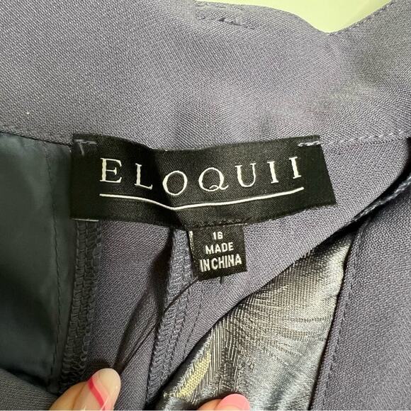 Eloquii Gold Grey Kady Fit Brocade Metallic Pants Grey and Gold Size 16 - Picture 8 of 12